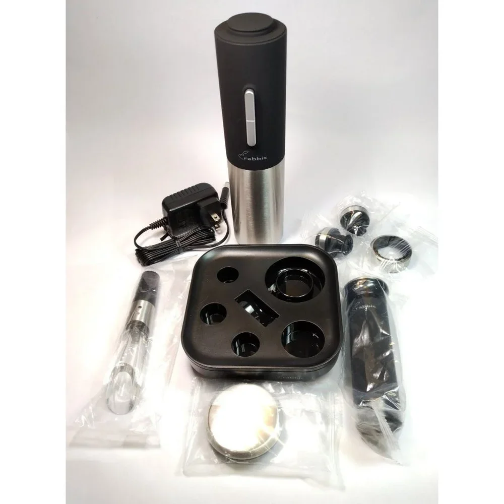 Rabbit 8 piece Electric Wine Opener Set, Gift